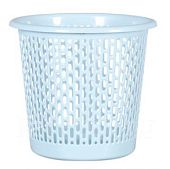 Корзина Ведро для мусора офисная мусорка Mantella 483Г-П Полоса 14,5 литров Голубой