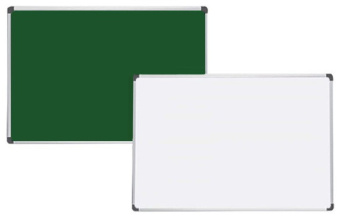 Двусторонняя маркерная + меловая магнитная доска, 90x60 см, настенная